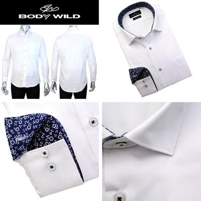 BODY WILD ワイドスプレッドカラードレスシャツ/Yシャツ