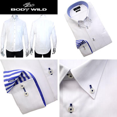 BODY WILD ボタンダウンカラードレスシャツ/Yシャツ