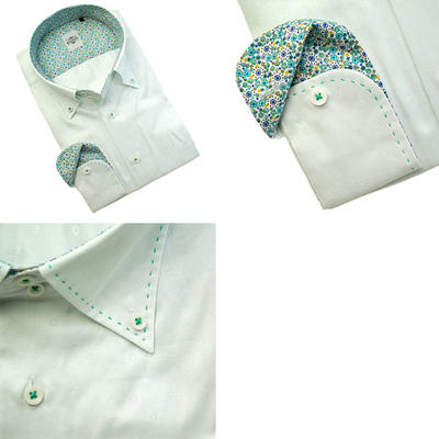 【やや細身シルエット】Bespoke Tailor GUY ドゥエボットーニボタンダウンカラードレスシャツ/Yシャツ