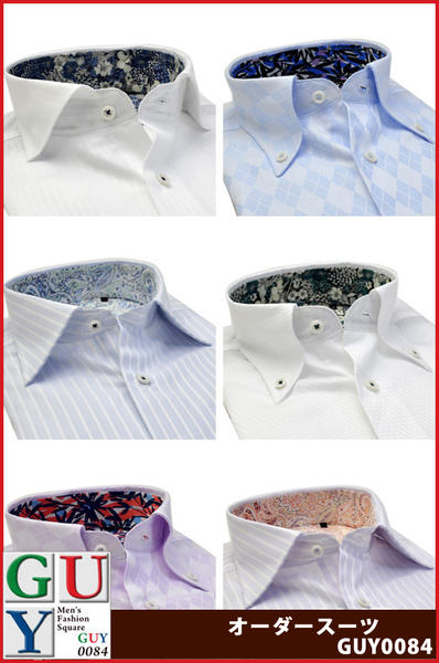 Bespoke Tailor GUYワイドカラー ボタンダウン ドレスシャツ/Yシャツ