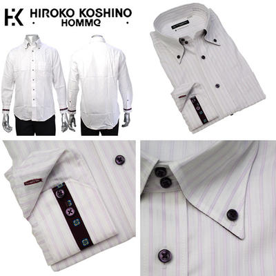 HIROKO KOSHINOHOMME ドゥエボットーニボタンダウンドレスシャツ/Yシャツ