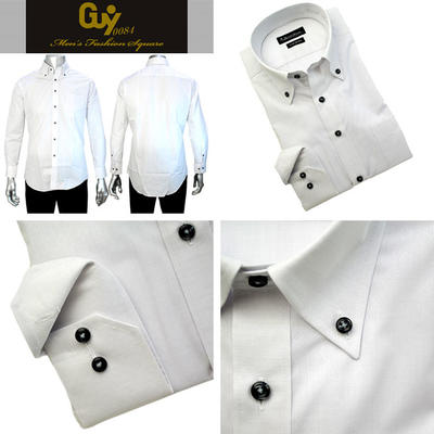 【スリムシルエット】Bespoke Tailor GUY 女子目線 ボタンダウンカラードレスシャツ/Yシャツ