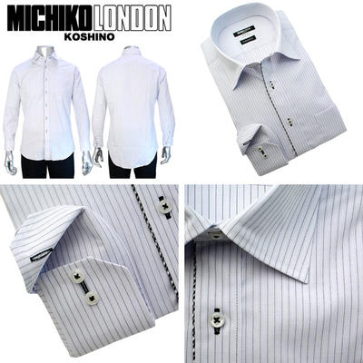 MICHIKO LONDON KOSHINO セミワイドカラードレスシャツ/Yシャツ