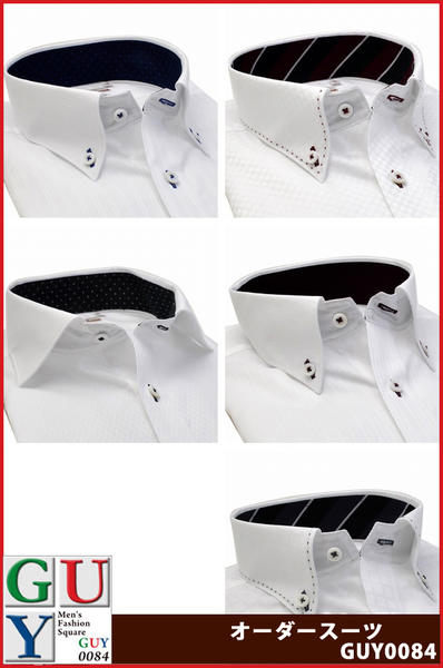 Bespoke Tailor GUYワイドカラー ボタンダウン ドレスシャツ/Yシャツ